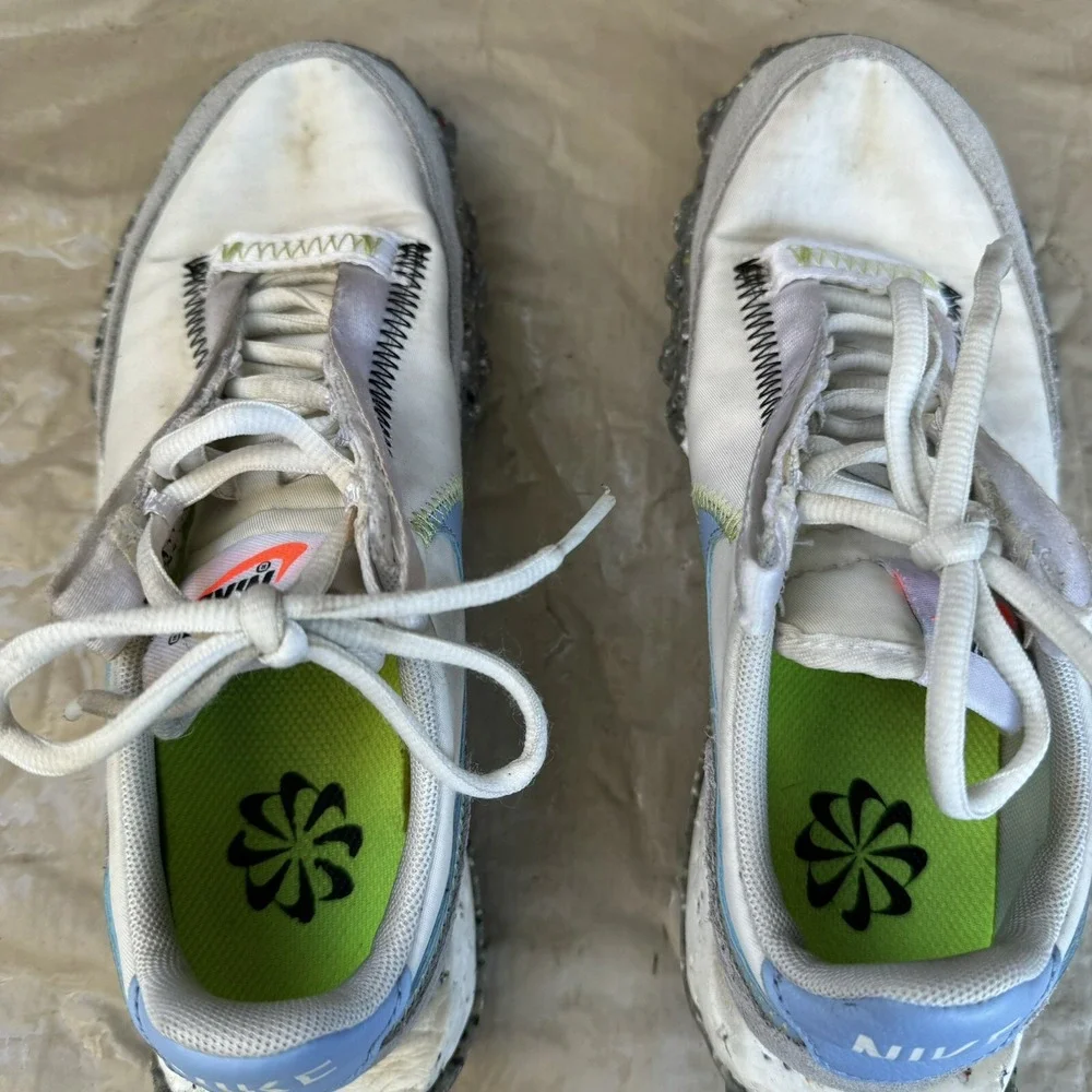 Nike Waffle‎ Racer Crater Womens Size 5 White Athletic Shoe Sneakers CT1983-106